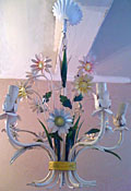 vintage french daisy toleware chandelier